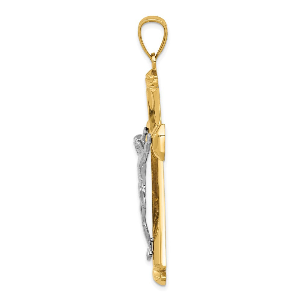 14k Two-tone Gold Polished Two-tone Gold Crucifix Pendant