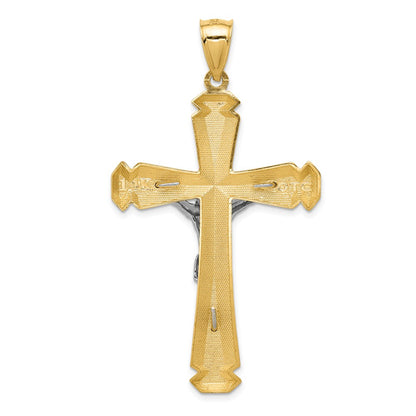 14k Two-tone Gold Polished Two-tone Gold Crucifix Pendant