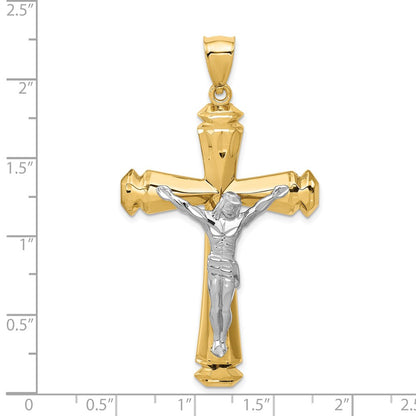 14k Two-tone Gold Polished Two-tone Gold Crucifix Pendant