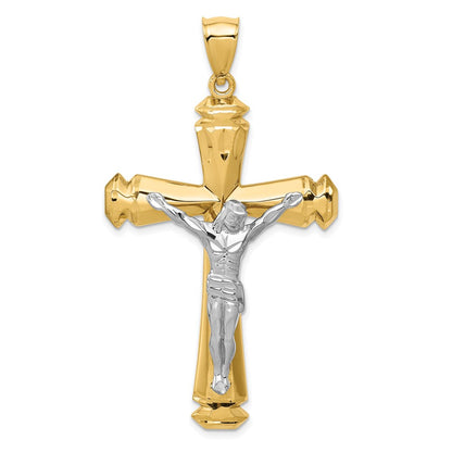 14k Two-tone Gold Polished Two-tone Gold Crucifix Pendant
