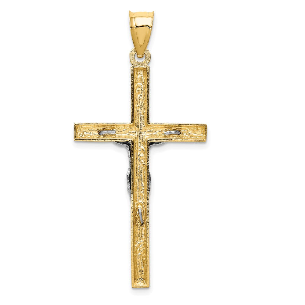 14k Two-tone Gold Crucifix Pendant