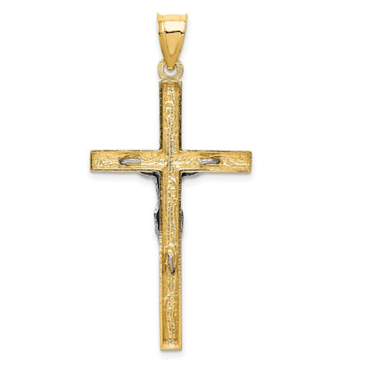 14k Two-tone Gold Crucifix Pendant