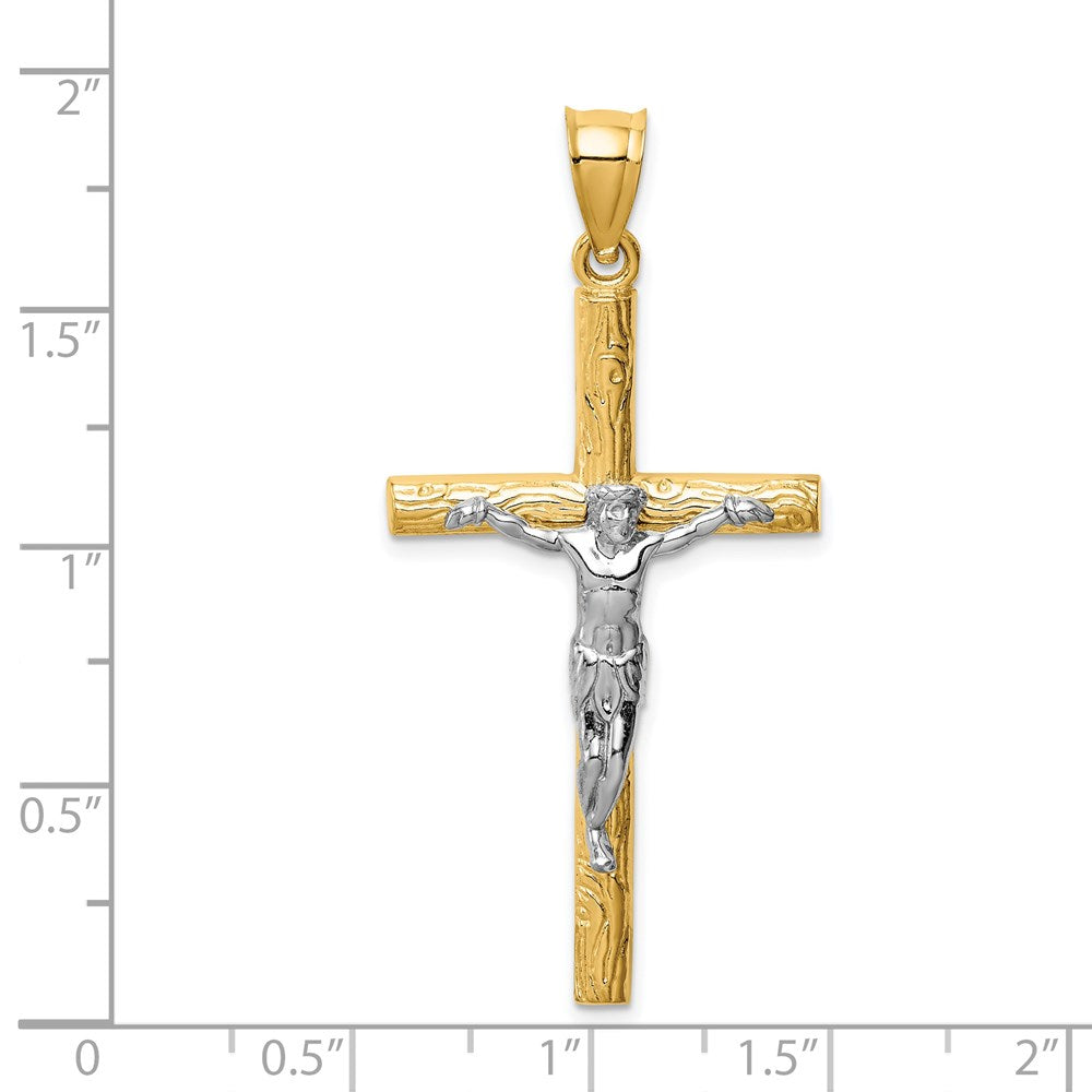 14k Two-tone Gold Crucifix Pendant