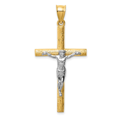 14k Two-tone Gold Crucifix Pendant