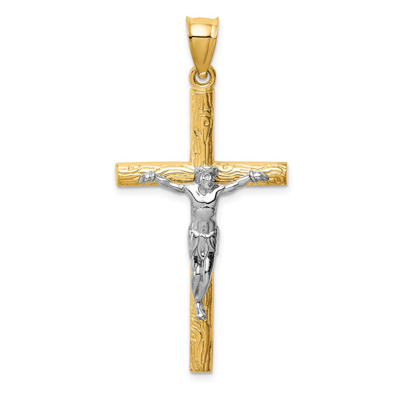14k Two-tone Gold Crucifix Pendant