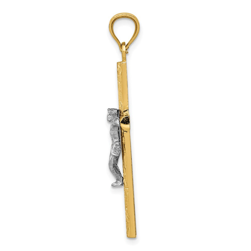 14k Two-tone Gold Crucifix Pendant