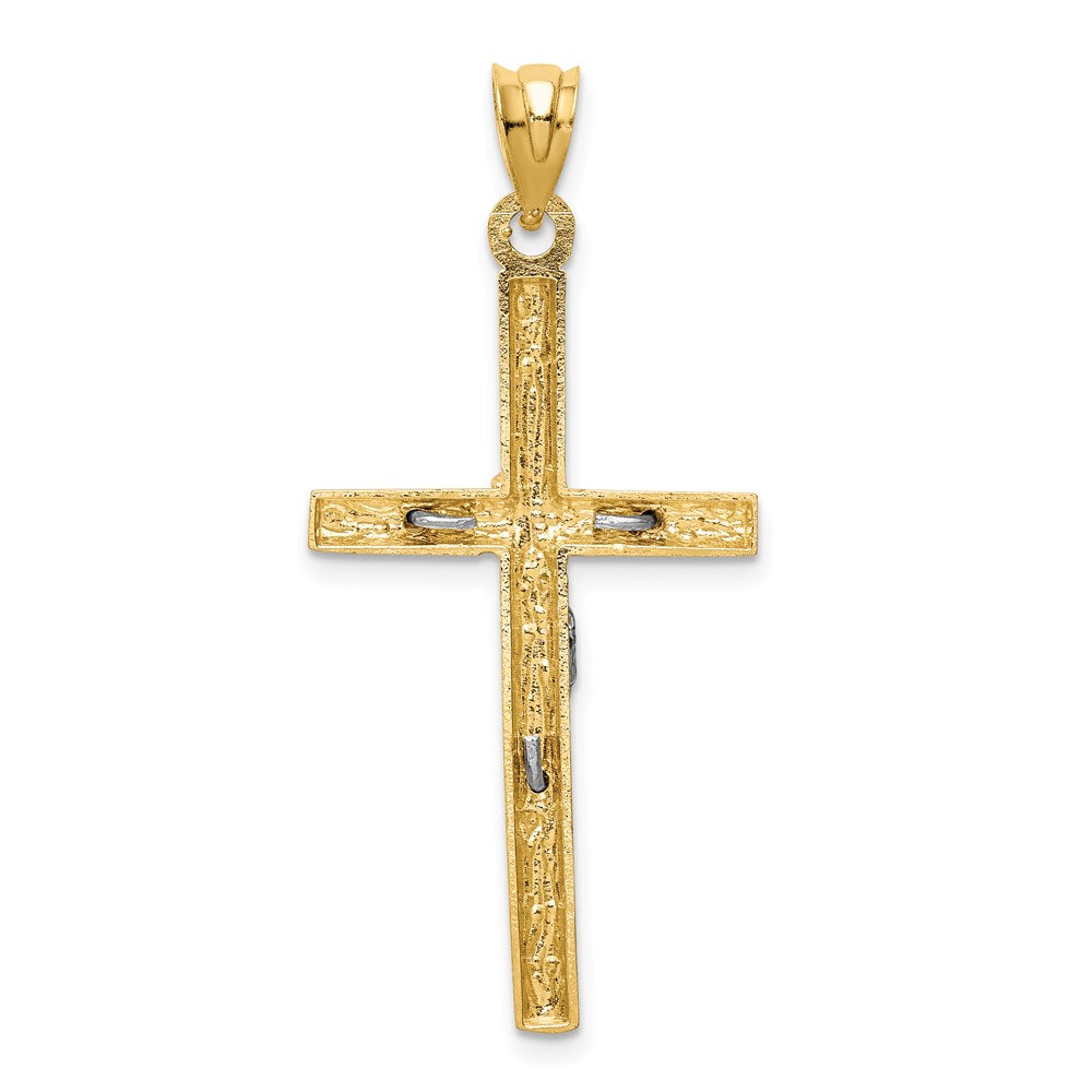 14k Two-tone Gold Crucifix Pendant