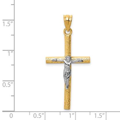 14k Two-tone Gold Crucifix Pendant
