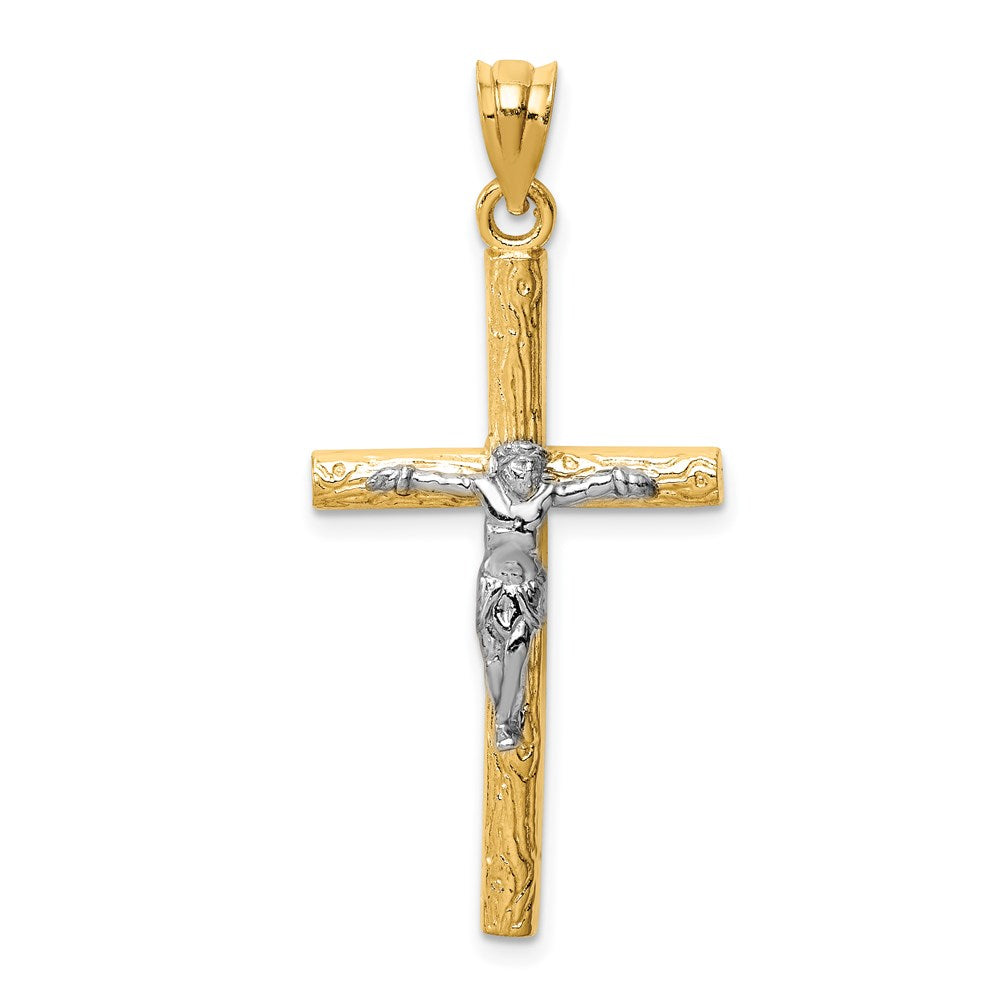 14k Two-tone Gold Crucifix Pendant