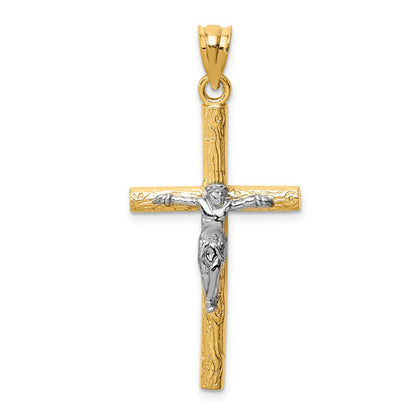 14k Two-tone Gold Crucifix Pendant