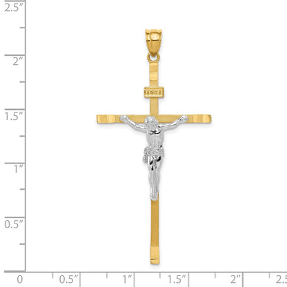 14k Two-tone Gold Crucifix Pendant