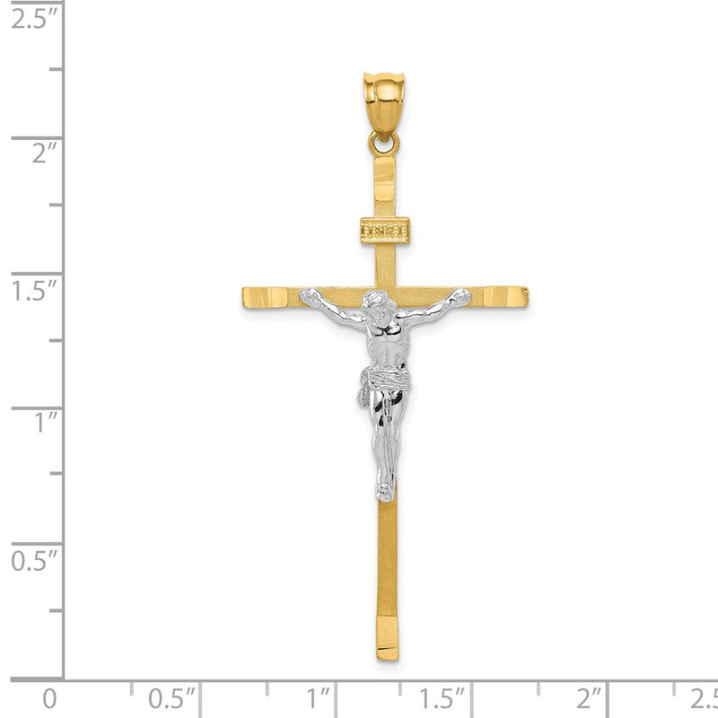 14k Two-tone Gold Crucifix Pendant