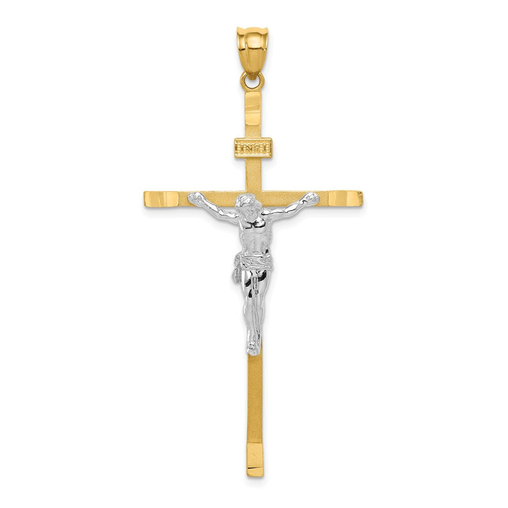 14k Two-tone Gold Crucifix Pendant