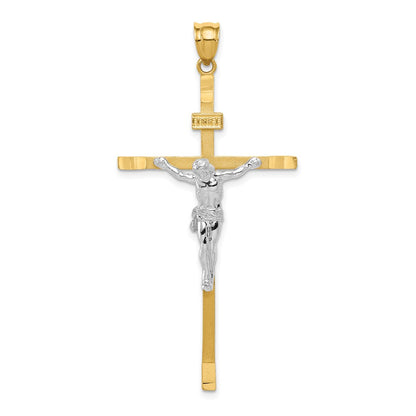 14k Two-tone Gold Crucifix Pendant