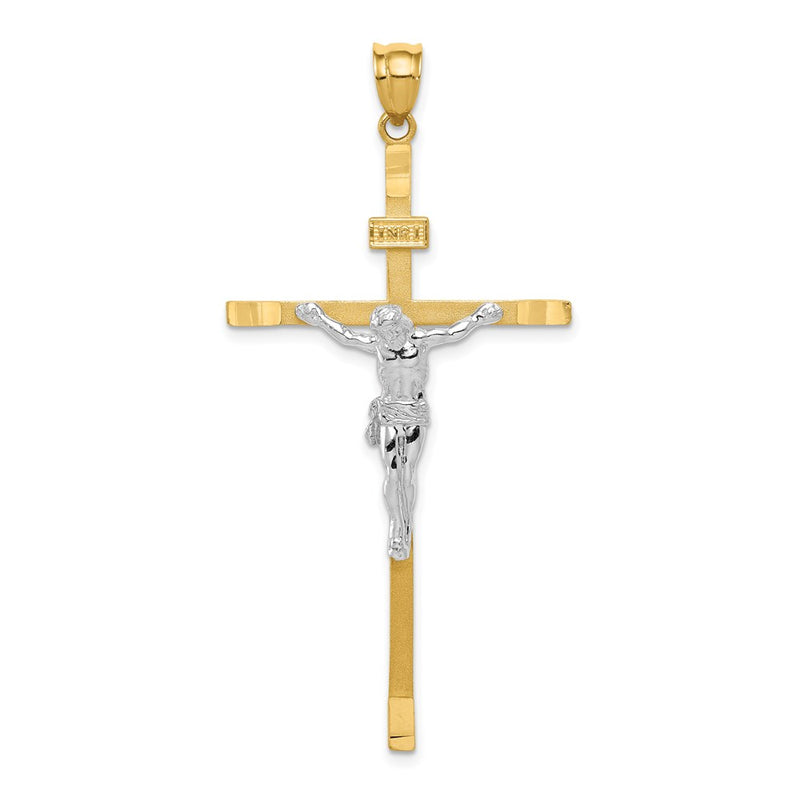 14k Two-tone Gold Crucifix Pendant