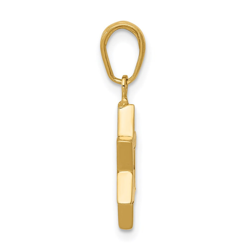 14k Yellow Gold Polished Star of David Pendant