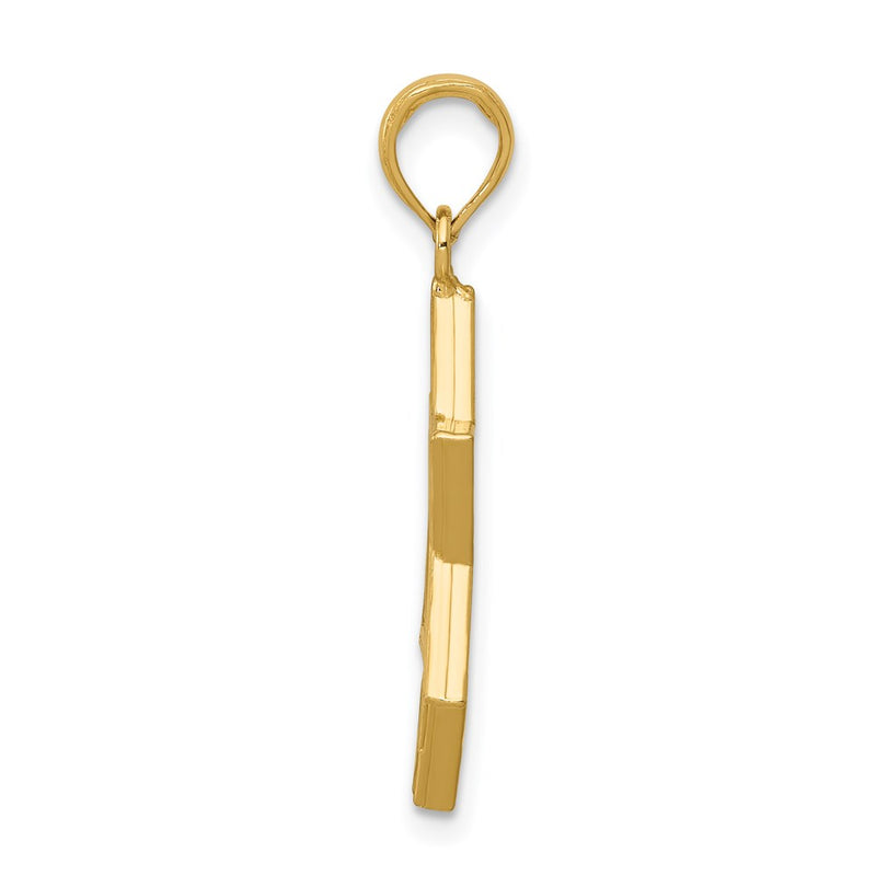 14k Yellow Gold Polished Star of David Pendant