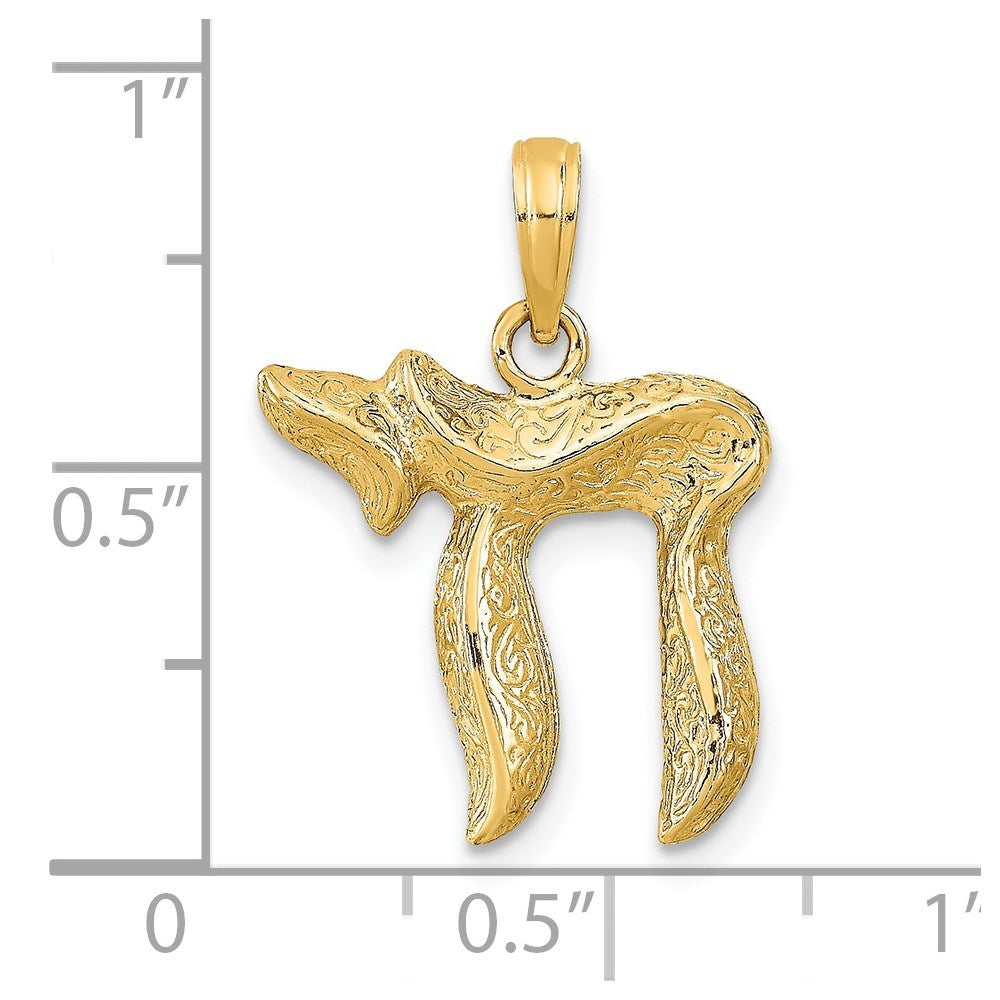 14k Yellow Gold Chai Pendant