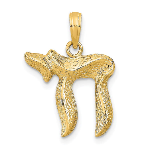 14k Yellow Gold Chai Pendant