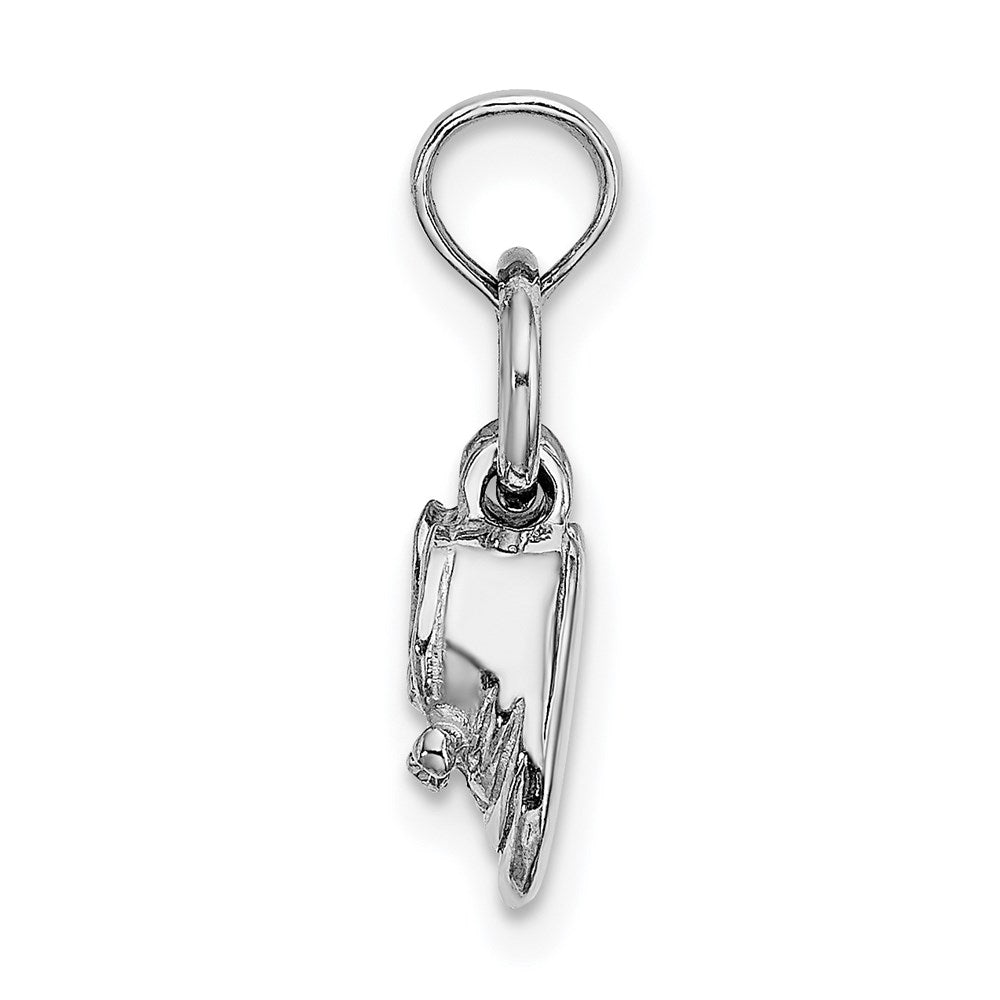 14k White Gold 3D Moveable White Gold Baby Shoes Charm