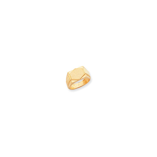 14K Yellow Gold Satin Mens Signet Ring