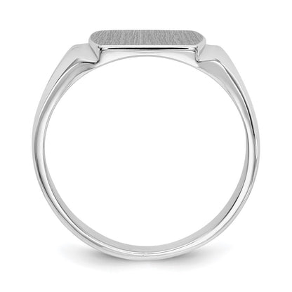 14K White Gold 8.0x10.5mm Closed Back Signet Ring