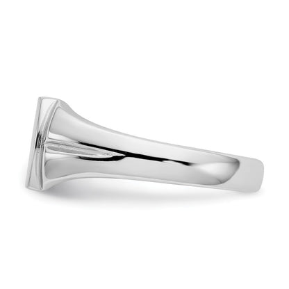 14K White Gold 8.0x10.5mm Closed Back Signet Ring