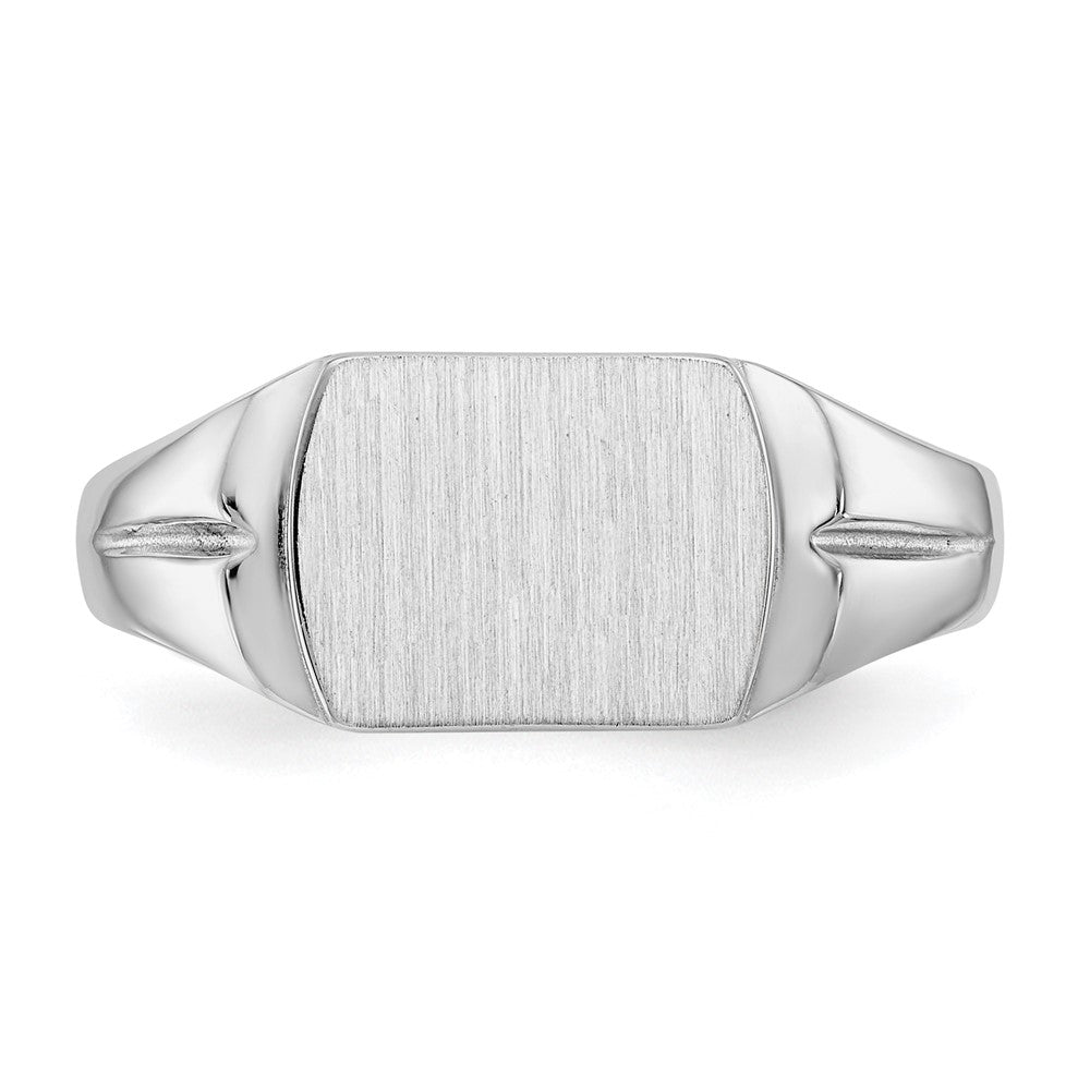 14K White Gold 8.0x10.5mm Closed Back Signet Ring