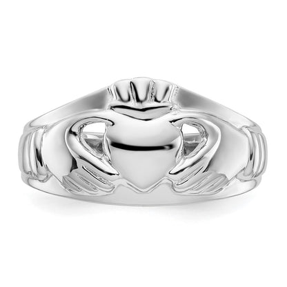14k White Gold Ladies Claddagh Ring