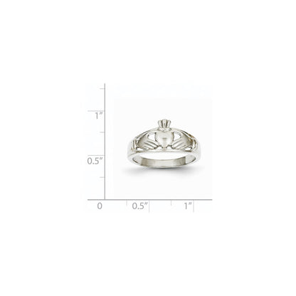 14k White Gold Ladies Claddagh Ring