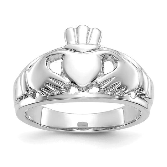 14k White Gold Ladies Claddagh Ring