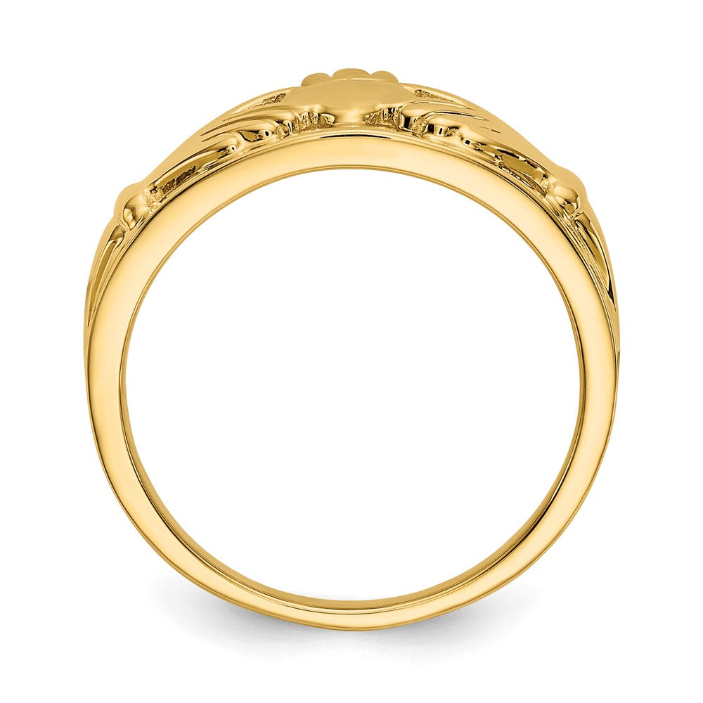 14K Yellow Gold Polished Ladies Claddagh Ring