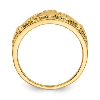 14K Yellow Gold Polished Ladies Claddagh Ring