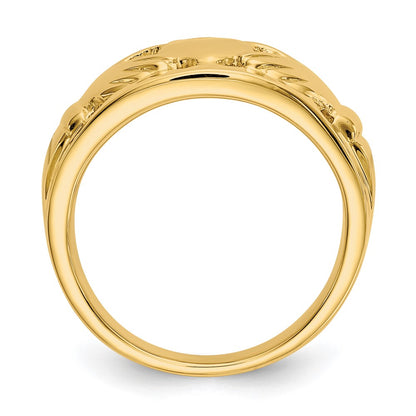 14K Yellow Gold Polished Ladies Claddagh Ring