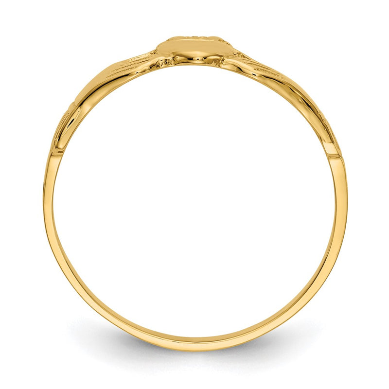 14K Yellow Gold Polished Ladies Claddagh Ring