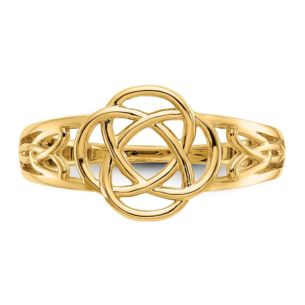 14K Yellow Gold Polished Ladies Celtic Knot Ring