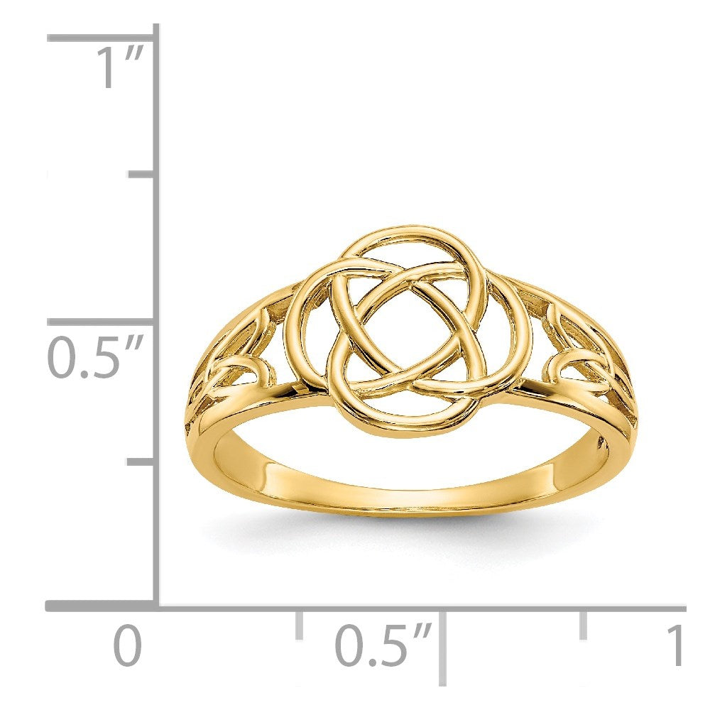 14K Yellow Gold Polished Ladies Celtic Knot Ring