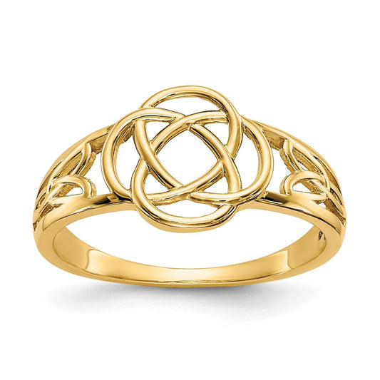 14K Yellow Gold Polished Ladies Celtic Knot Ring