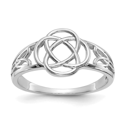 14k White Gold Ladies Celtic Knot Ring