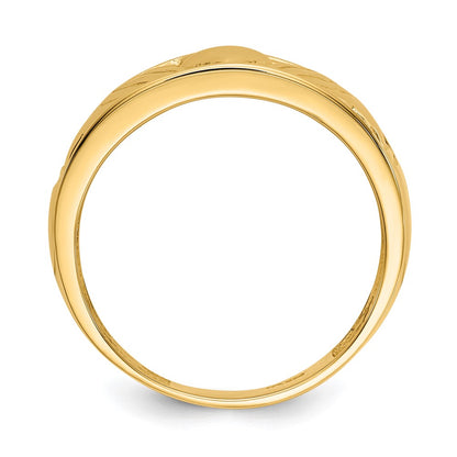 14K Yellow Gold Polished Men's Claddagh Band