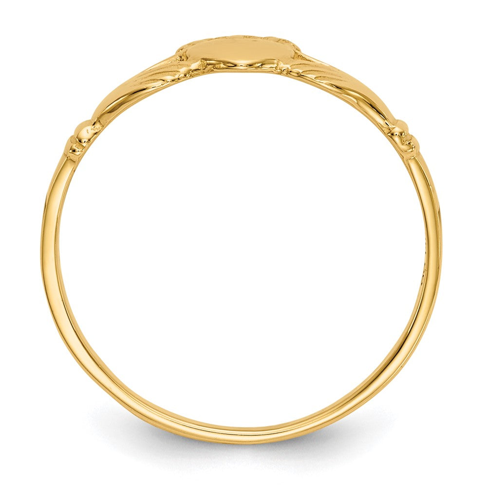14K Yellow Gold Polished Ladies Claddagh Ring