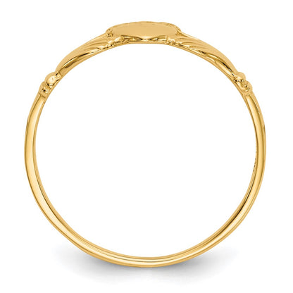14K Yellow Gold Polished Ladies Claddagh Ring