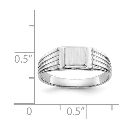 14k White Gold Childs Signet Ring