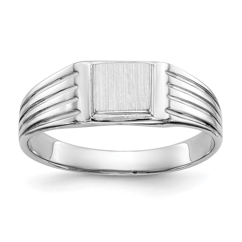 14k White Gold Childs Signet Ring