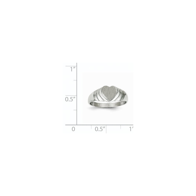 14k White Gold Childs Heart Signet Ring