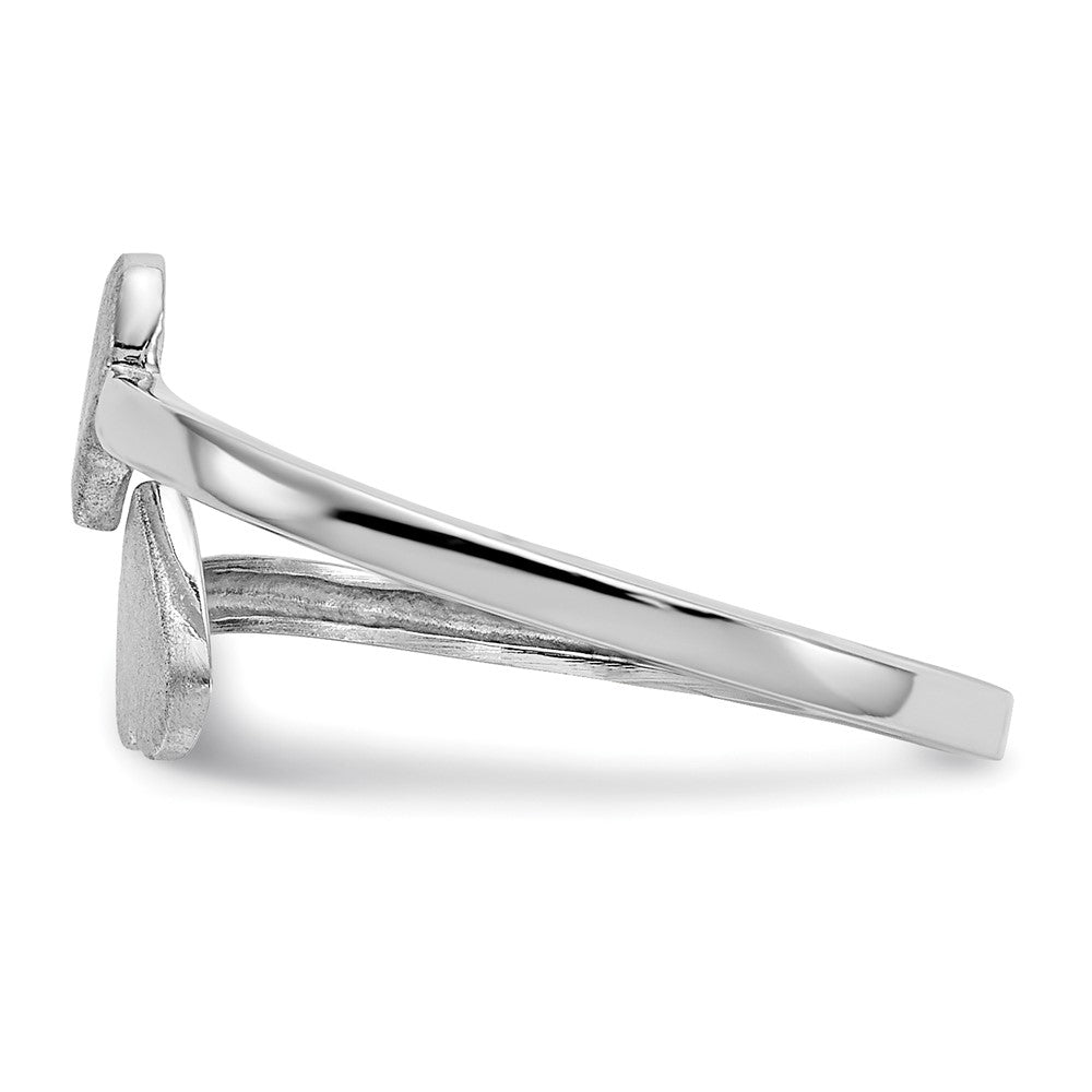 14k White Gold Double Heart Ring