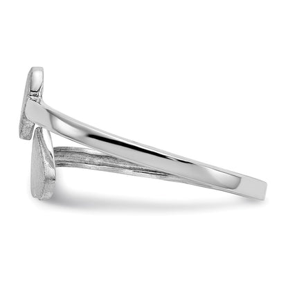 14k White Gold Double Heart Ring