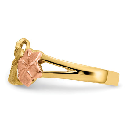 14k Tri-color Gold Plumeria Ring