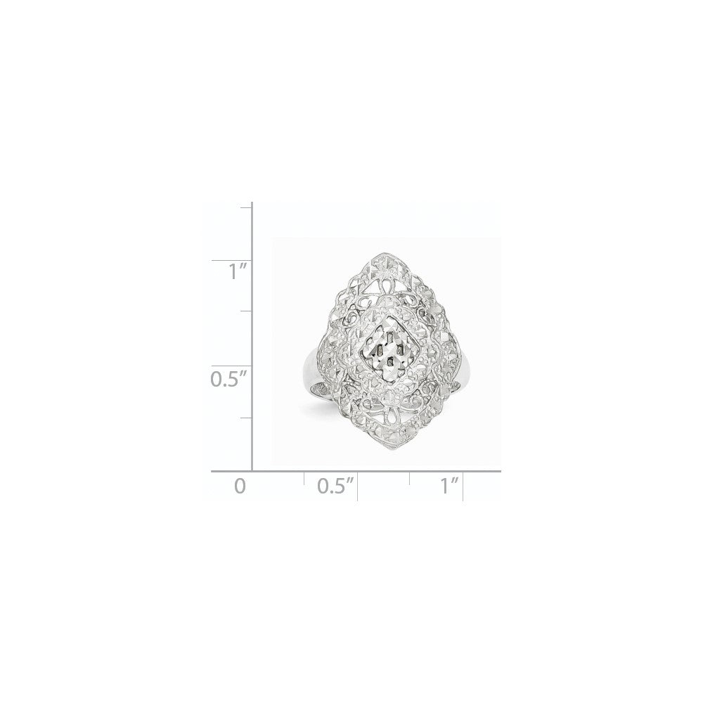 14k White Gold Filigree Ring