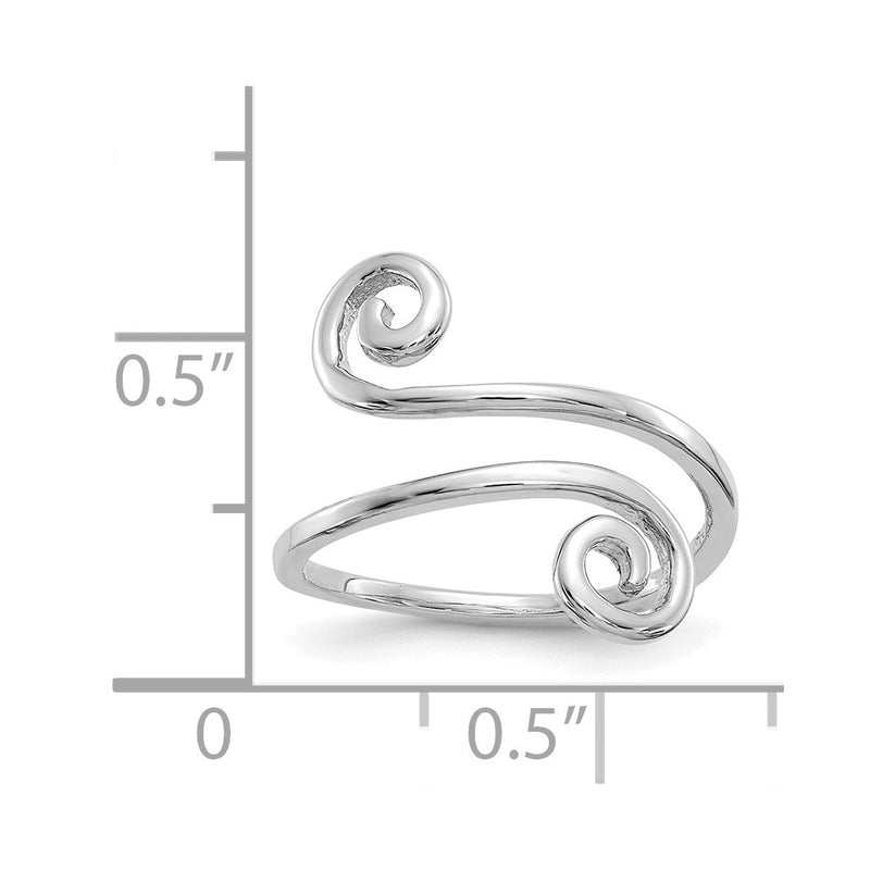 14k White Gold Swirl Toe Ring